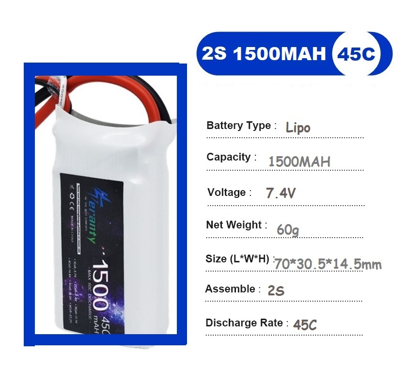 2 uds 7,4 V Lipo 2S batería 15 - Rc Hobby Helicopter reseña y precio